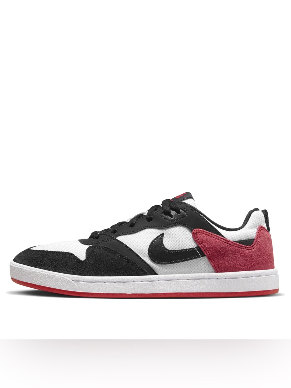 Nike Men’s Low-Top Leather & Suede Sneaker - Black/White/Red CJ0882-102
